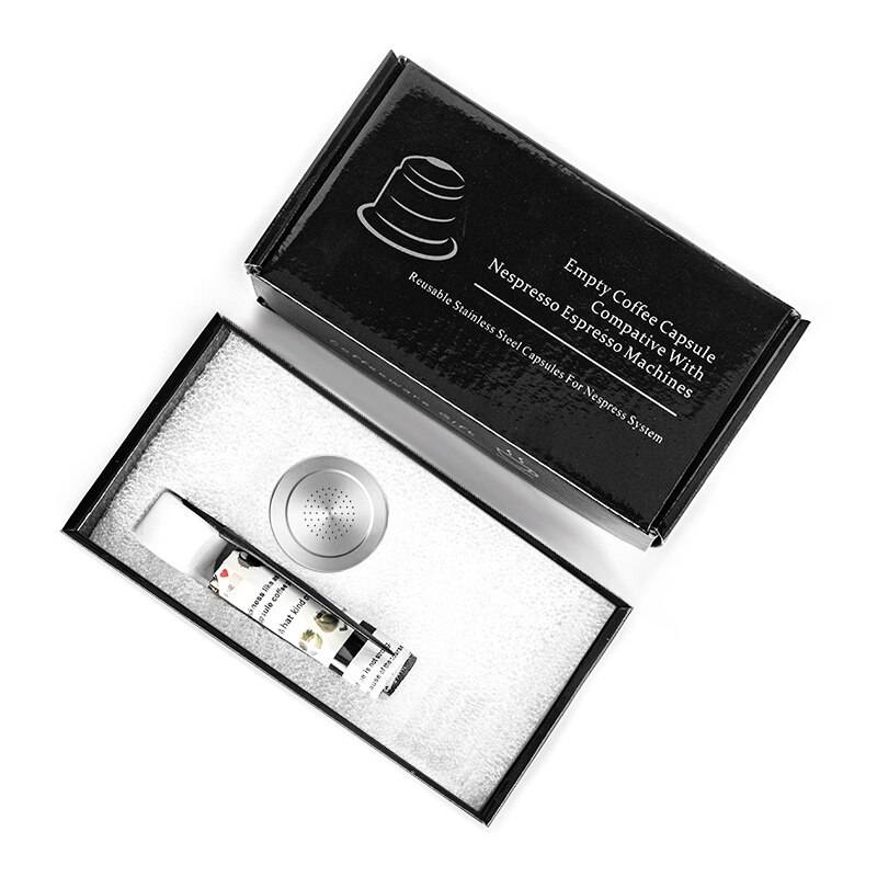 Nespresso påfyllningsbar kapsel rostfritt stål kaffe inox café permanent kaffefilter sabotagekaffe för nespressomaskiner - 1 st kapsel