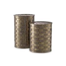 Lausanne askar mässing 2-set - Guld / Brun (ø: 12,5 x H: 18 cm / ø: 12,5 x H: 15 cm)