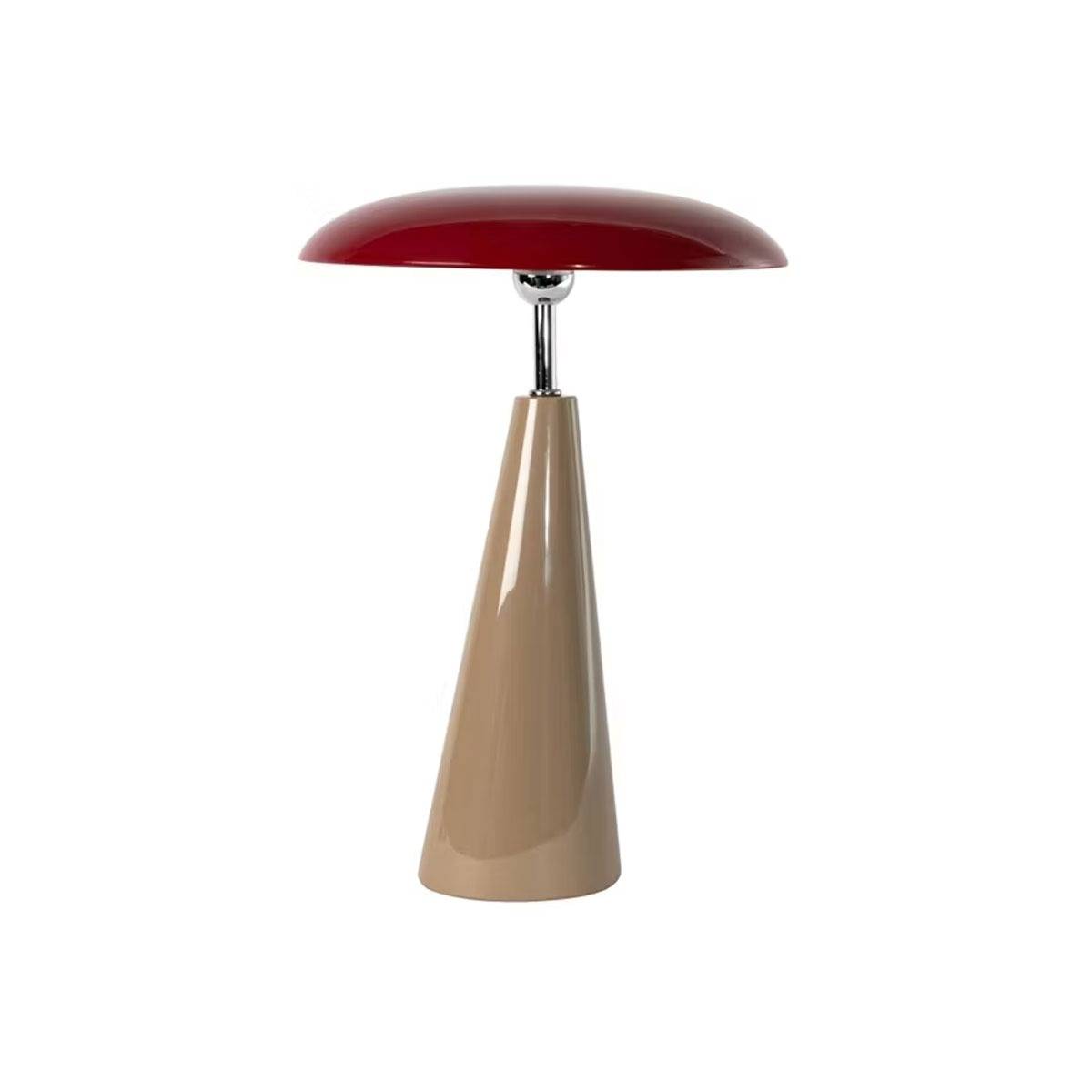 Audrey bordlampe LED Maroon fod Teak skærm