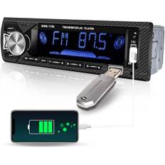 Vandring enkel Din bilstereo bluetooth handsfree-samtal med dubbel USB-port, 1 Din bilradio 4 x 60 W bil MP3-spelare med FM-radio, AUX, fjärrkontroll, telefonladdning
