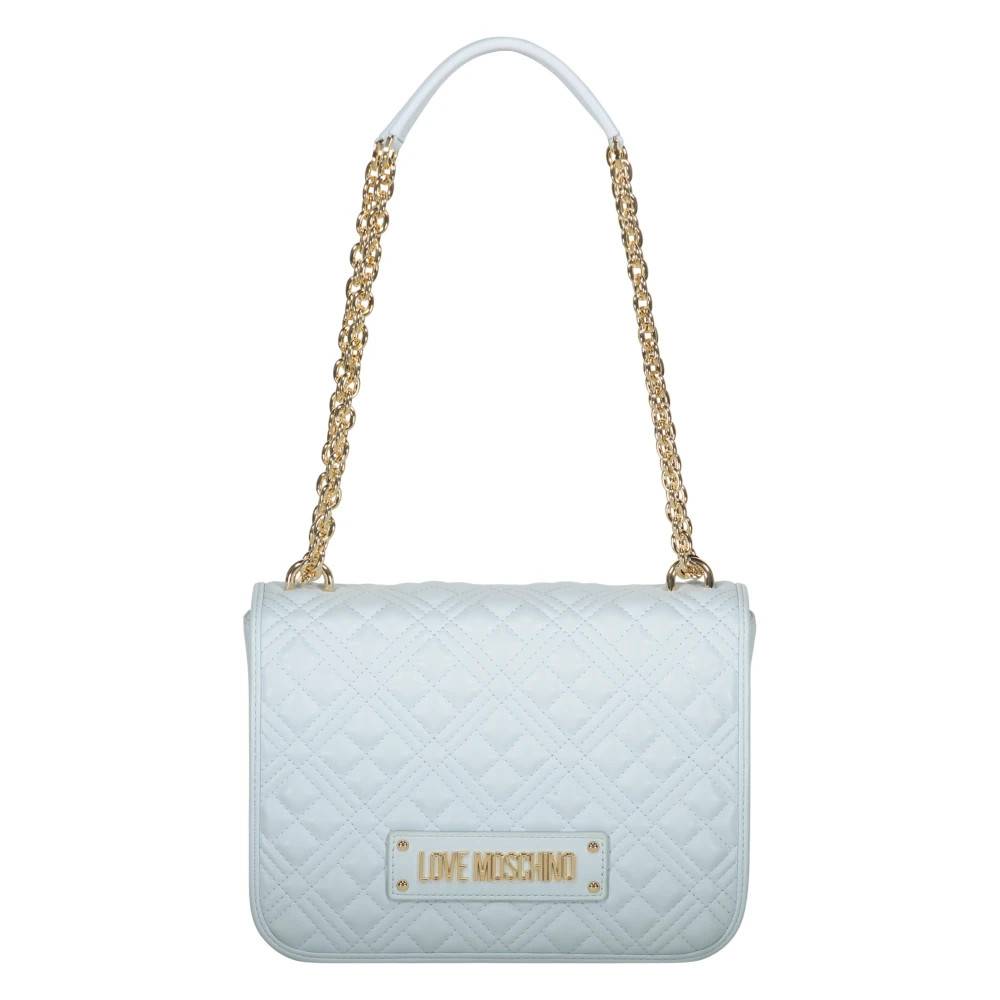 Love Moschino Elegant taske med gyldne detaljer - Tasker - Dame - Blå - ONE SIZE - Uld