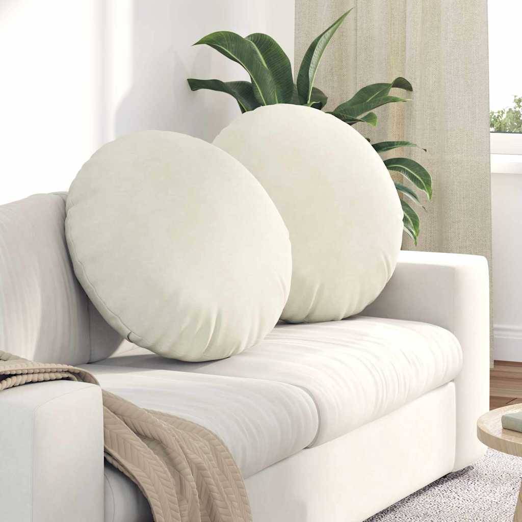 vidaXL Sittkuddar 2 pcs Kräm Ø60 x 21 cm Sammet