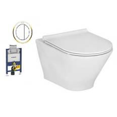 Laufen Roca Gap round RIMless toiletpakke inkl. sæde m/soft-close, lav cisterne og hvid betjening