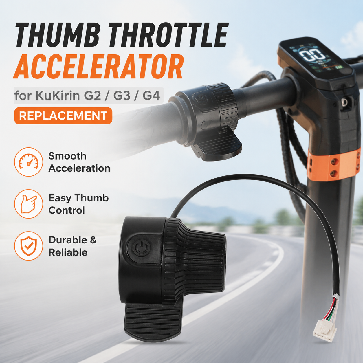 Electric Scooter Thumb Throttle Switch Accelerator for KuKirin G2/G3/G4 Replacement