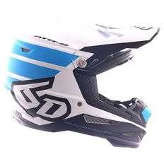 Crosshjälm 6D ATR-2 Stripe Matte Cyan/White