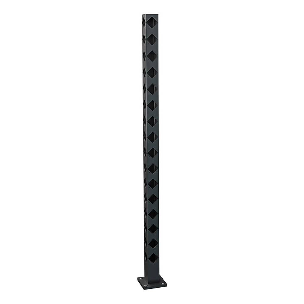 STAKETSTOLPE RECAL BOLMEN HÖRN 45° SVART 1510MM