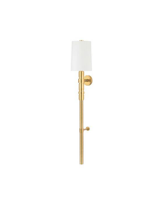 Hudson Valley Lighting Cormoran vägglampa vintage mässing - Guld / Beige / Vit / Brun (H: 152 x Ø: 25 cm)