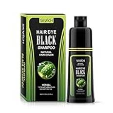Black Hair Shampoo - SEVICH omedelbart svart hårfärg, Noni Essence hårschampo, hårstyrka reparationsbalsam, grått skydd, 250 ml
