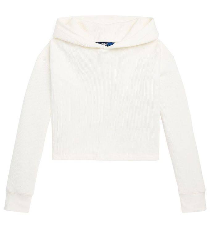 Polo Ralph Lauren Hoodie - Cropped - Vit - Polo Ralph Lauren - 7 år (122) - Hoodie
