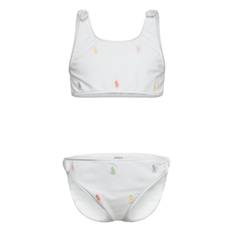 RALPH LAUREN KIDS Polo Pony Two-Piece Swimsuit |Vit |132-135