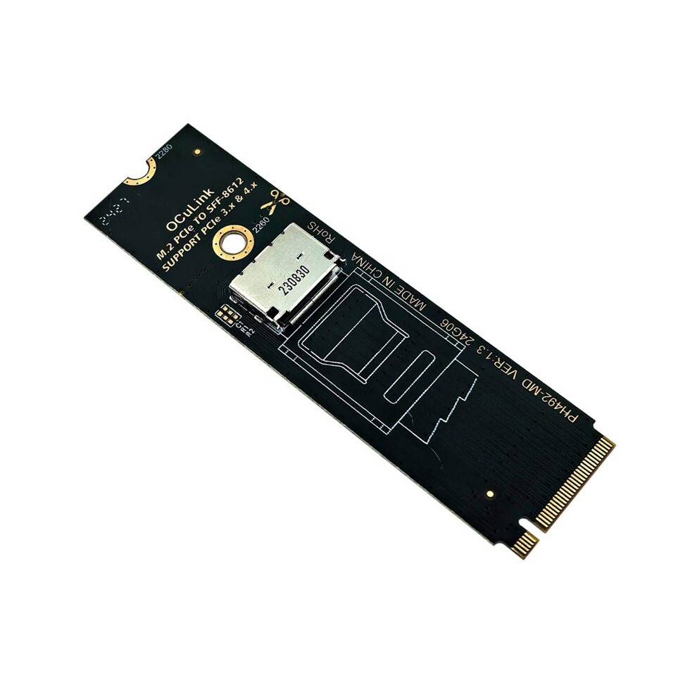 M.2 NVMe PCIe to Oculink SFF-8611 SFF-8612 Adapter M.2 Mkey Nvme to SFF-8612 Adapter for NVME U.2 U.3 SSD