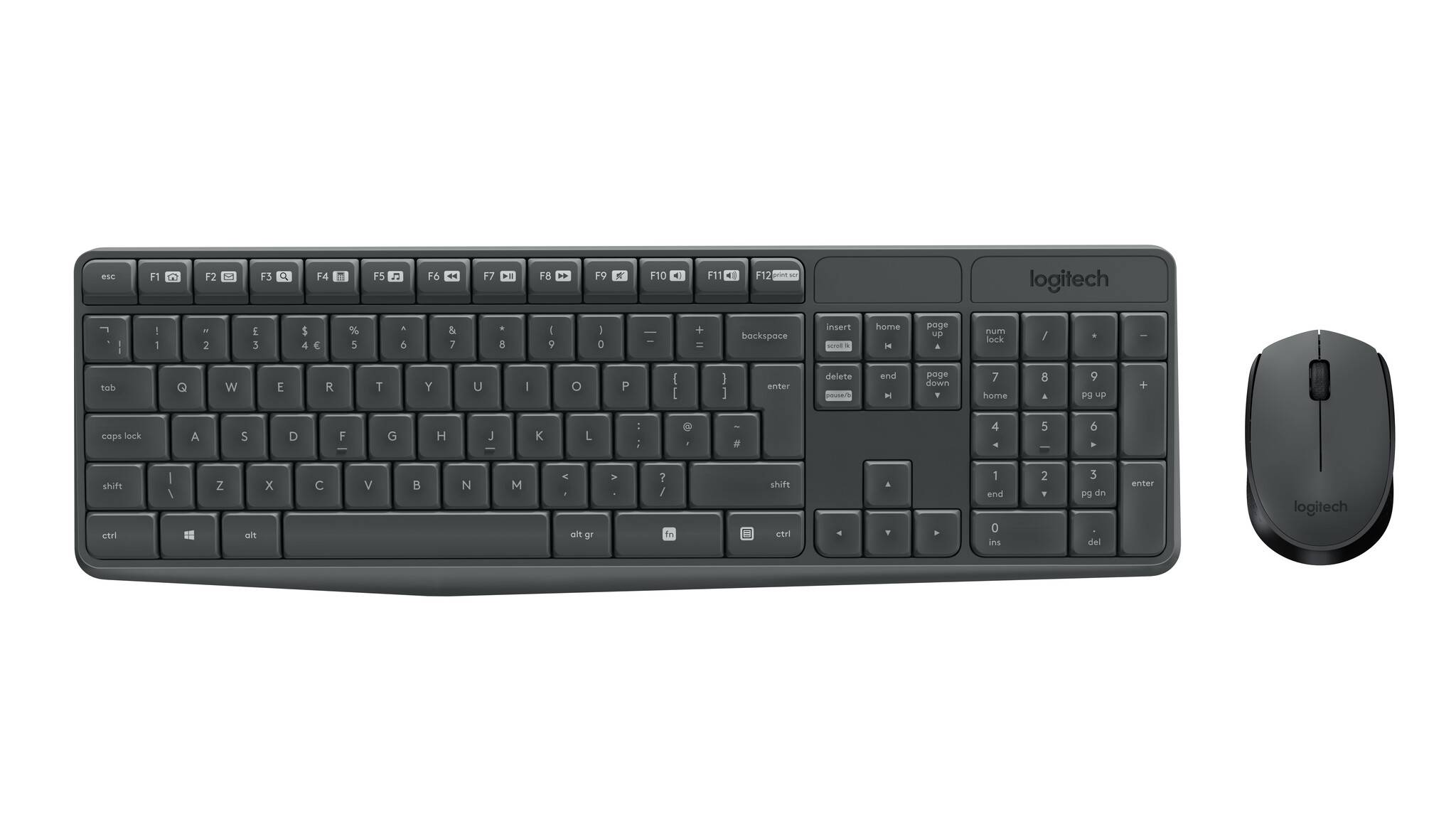 Logitech MK235 tastatur Mus inkluderet Universel USB AZERTY Fransk Grå