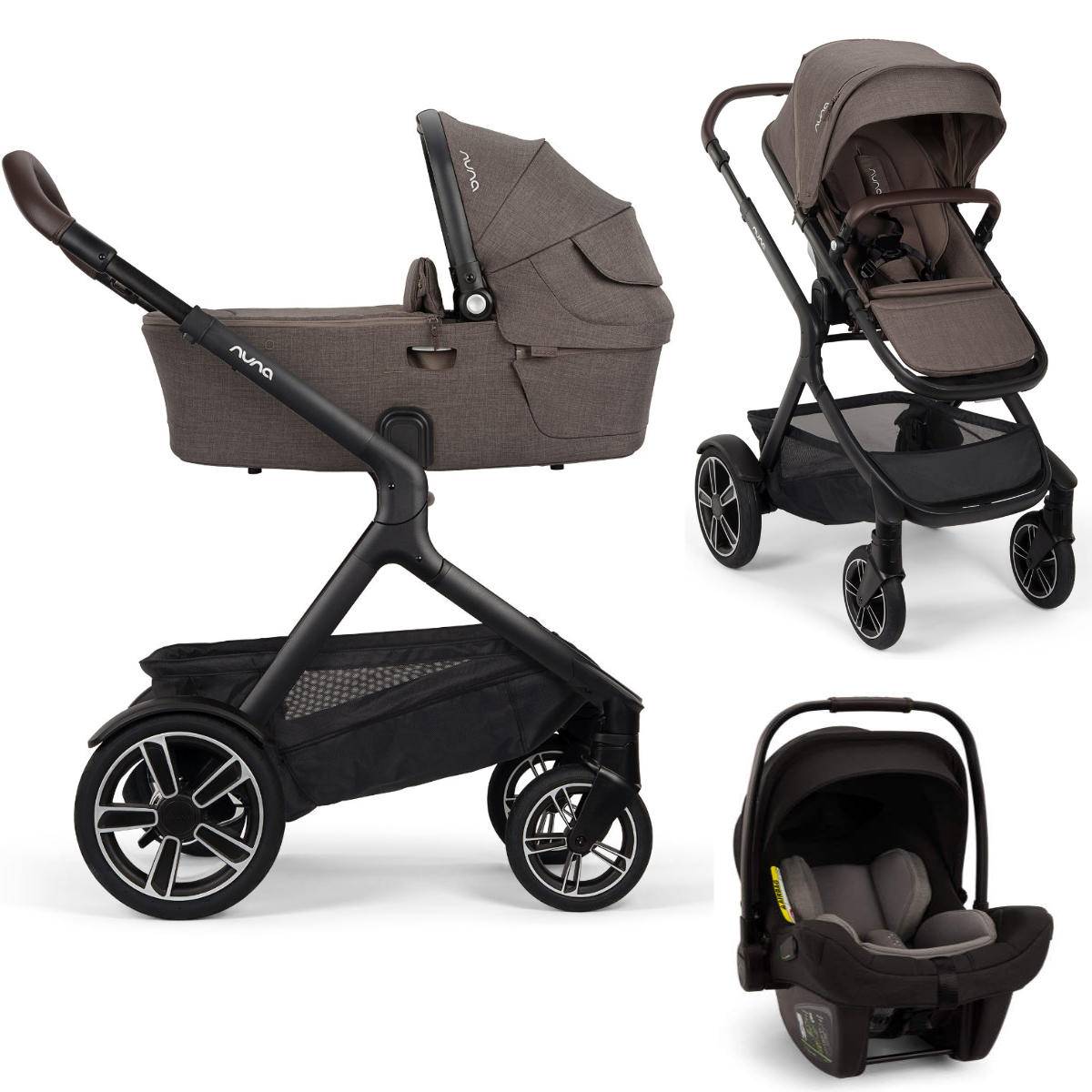 Nuna DEMI Next Stroller Set 3‑in‑1 incl. Nuna PIPA Next i‑Size Infant Car Seat - Chestnut