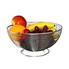 Generic Stainless Steel Fruit Basket, Tabletop Draining Basket for Fruits, Dishwasher Safe Snack Organizer, Space-Saving Storage Container for Vegetables, Stylish Kitchen Storage Solution