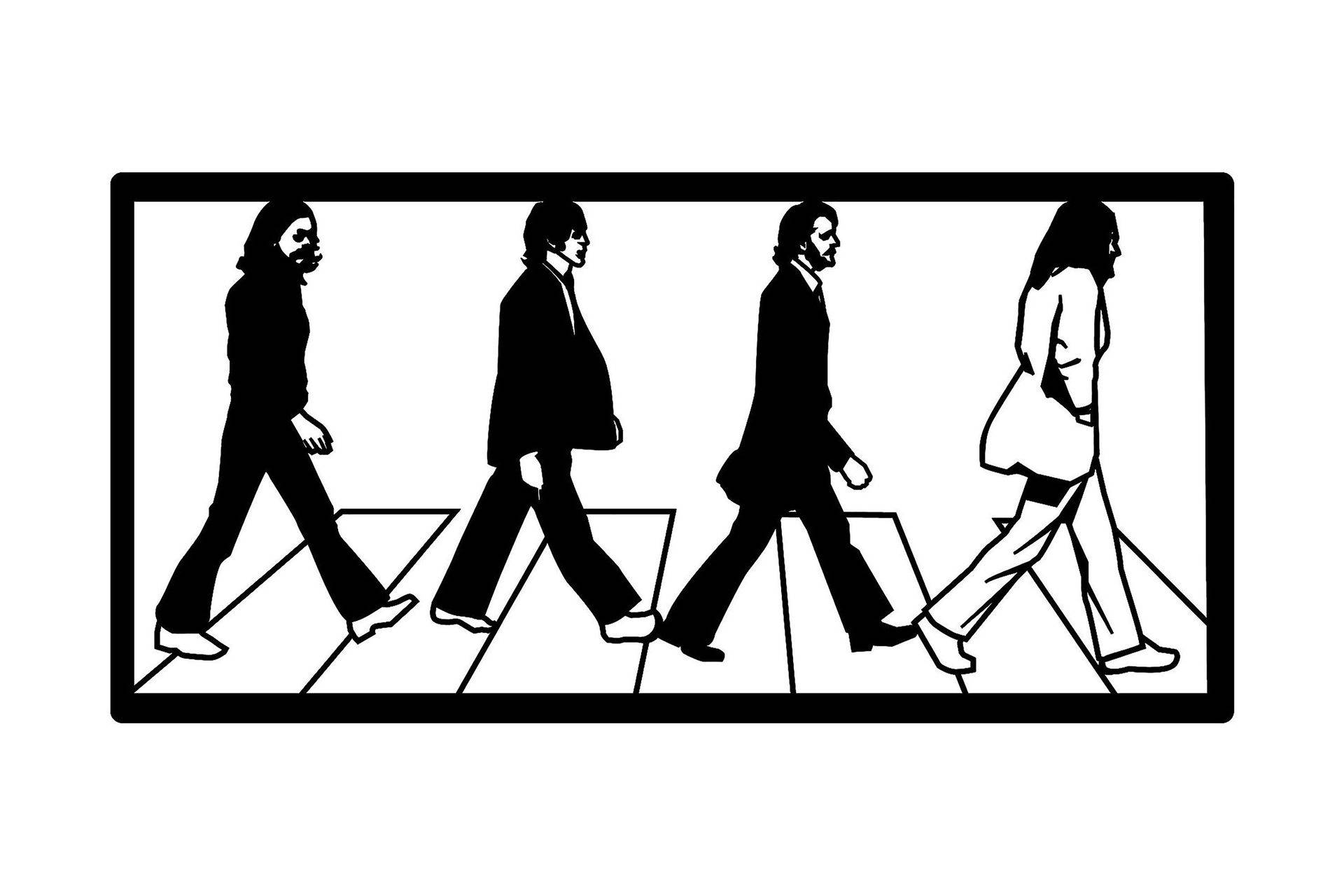 The Beatles Väggdekor - Svart Plåtskylt