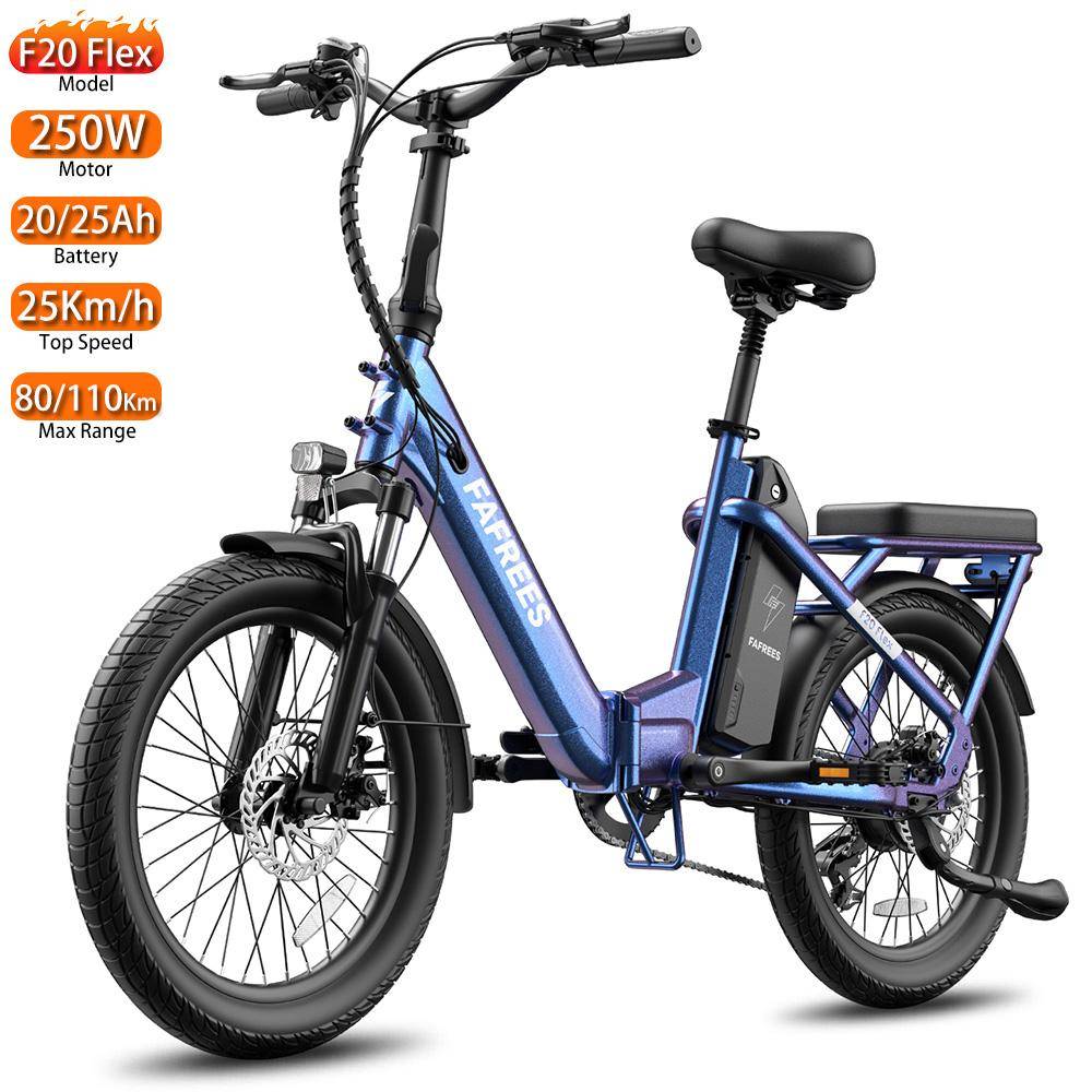 Elektrisk cykel hopfällbar Fafrees F20 Flex 250W Motor Dubbla skivbromsar Topphastighet 25 km/h 20  Hjul Stadse-cykel 36V 25Ah Maximal belastning 140