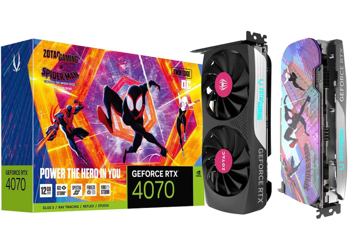 NVIDIA Zotac Gaming GeForce RTX 4070 Twin Edge 12GB OC Spider-Man Across the Spider-Verse Bundle ZT-D40700H-10SMP - One Size (One Size)
