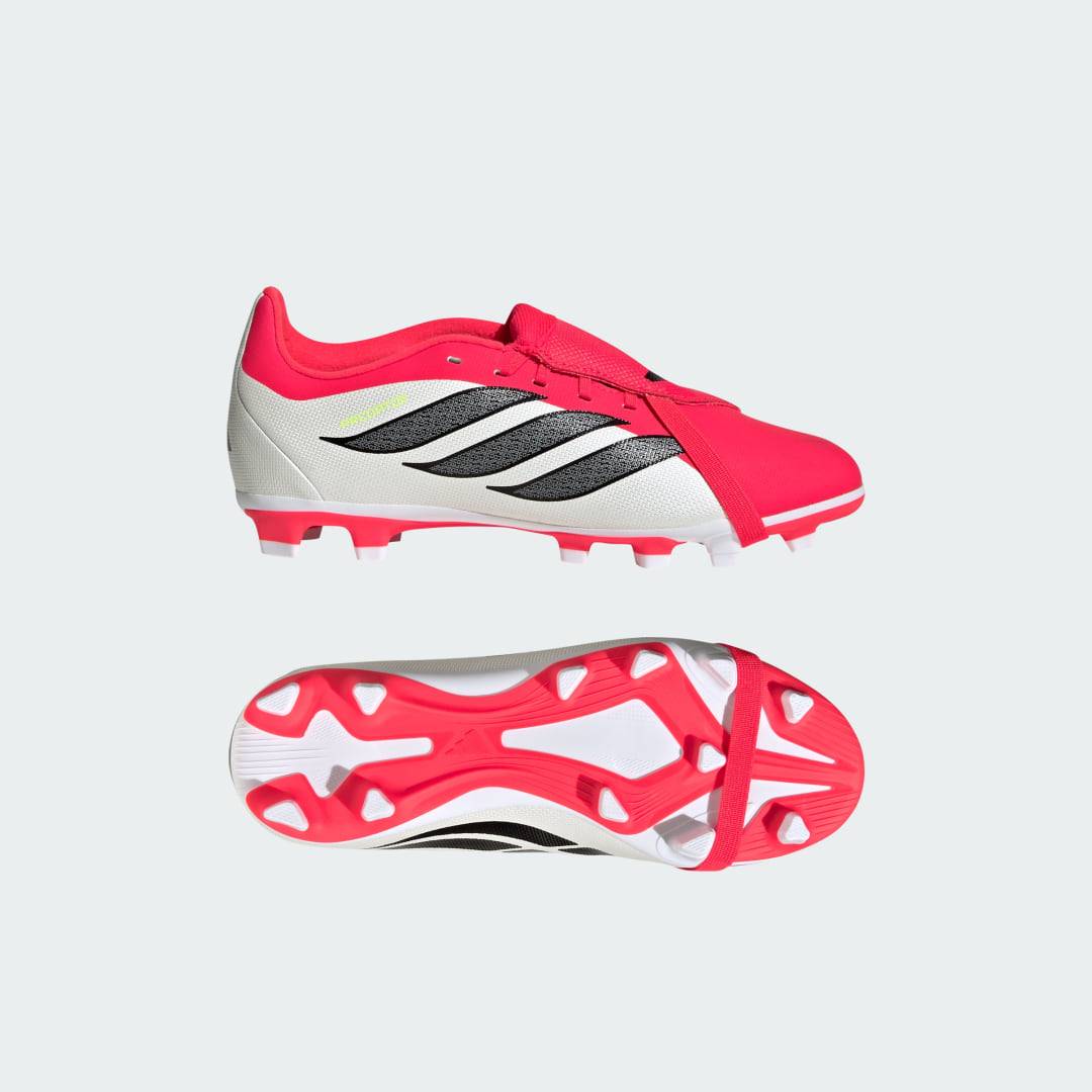 PREDATOR CLUB Fold-Over Tongue Firm Ground/Multi Ground Fotbollsskor Barn - Lucid Red / Core Black / Cloud White - 35 1/2