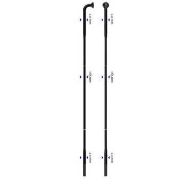 Sapim D-Light Inox 14G J-Bend Svart Eker 1 stk, 286mm (286 mm)