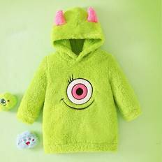 Baby Girls Casual grön broderad fleece huvoverall, höst/vinter (6-9M,9-12M,12-18M,18-24M,2-3Y,3-6M)