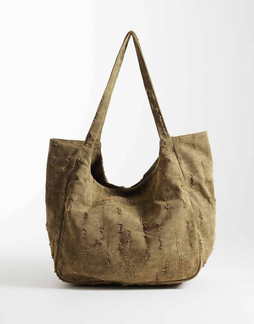 ASOS DESIGN - Grøn tote med tekstur - No Size