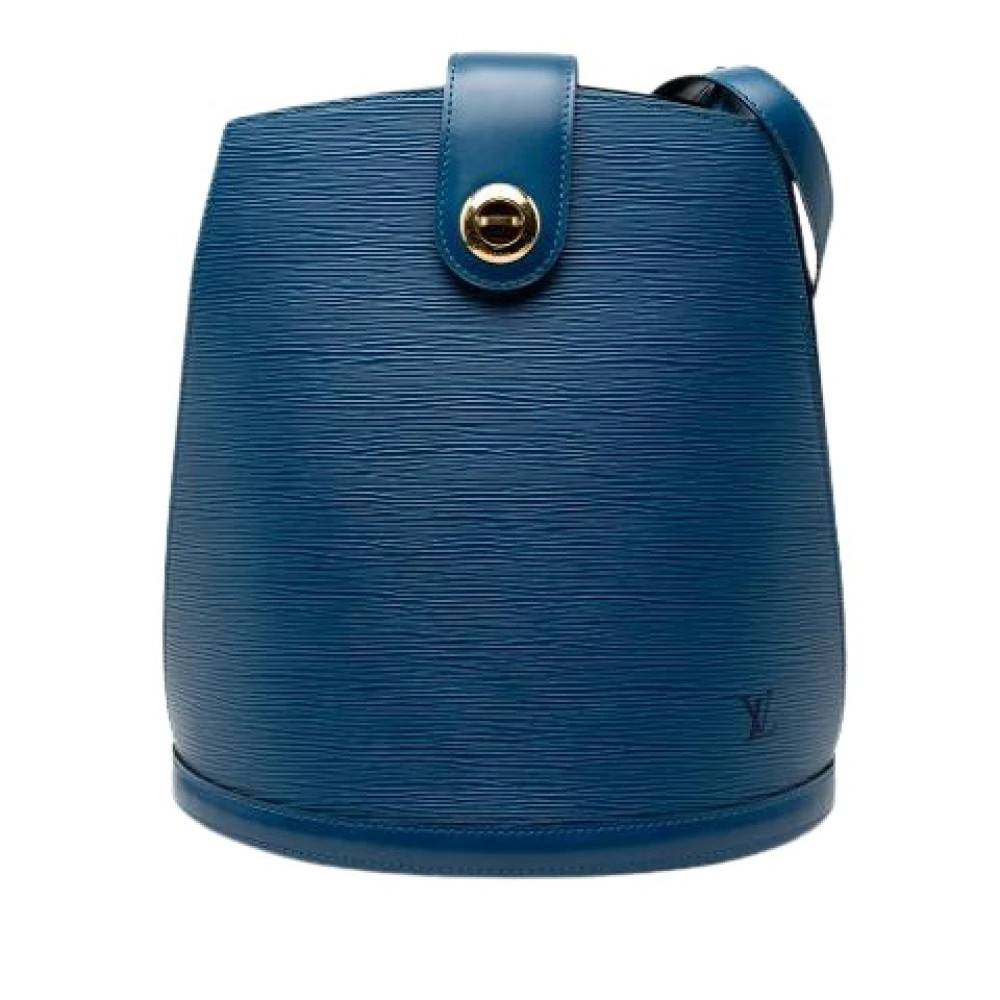 Louis Vuitton Vintage Pre-owned Cluny Bucket Bag - Vintage - Dame - Blå - ONE SIZE - Uld