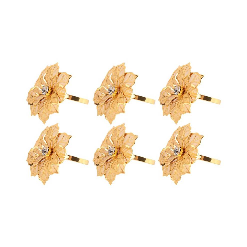 6Pack Napkin Rings, Gold Napkin Rings Buckles for Table Decorations, Wedding, Dinner,Party, DIY Decoration,Gold