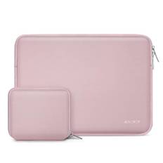 MOSISO Laptop Hülle Tasche 13 Zoll,13 Zoll Laptophülle Kompatibel mit MacBook Air M4 M3 M2 M1 2025 2024-2018/Pro 13 M2 M1 2025-2016,Neopren Sleeve mit Klein Fall,Baby Rosa