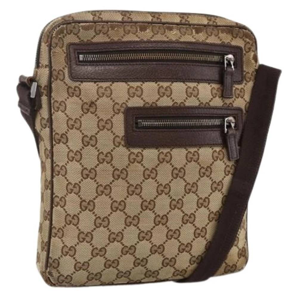 Gucci Vintage - Pre-owned Vintage GG Canvas Axelremsväska Vintage - Dam - ONE Size - Läder