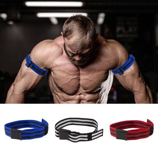 Fitness ocklusionsband Bekväma justerbara elastiska band för blodflödesbegränsningsträning Trycktejp för armlår snabb muskel svart vit färg