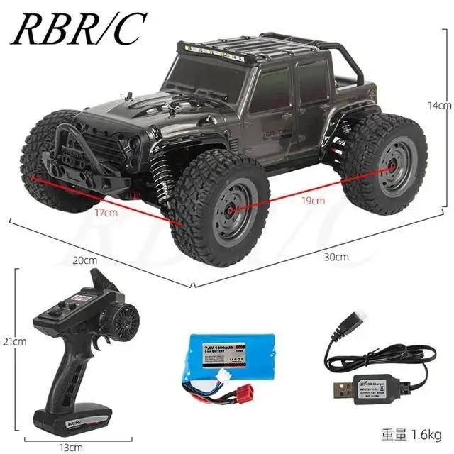 Nya snabba Rc-bilar 50 km/h 1/16 Off Road 4WD med LED-strålkastare 2,4G Vattentät Fjärrkontroll Monster Truck för vuxna och barn 1 battery