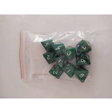 Dice - Terningesæt - 10 terninger - Kaissa Dice: Pearl - Green/White D8 (8 sidet)