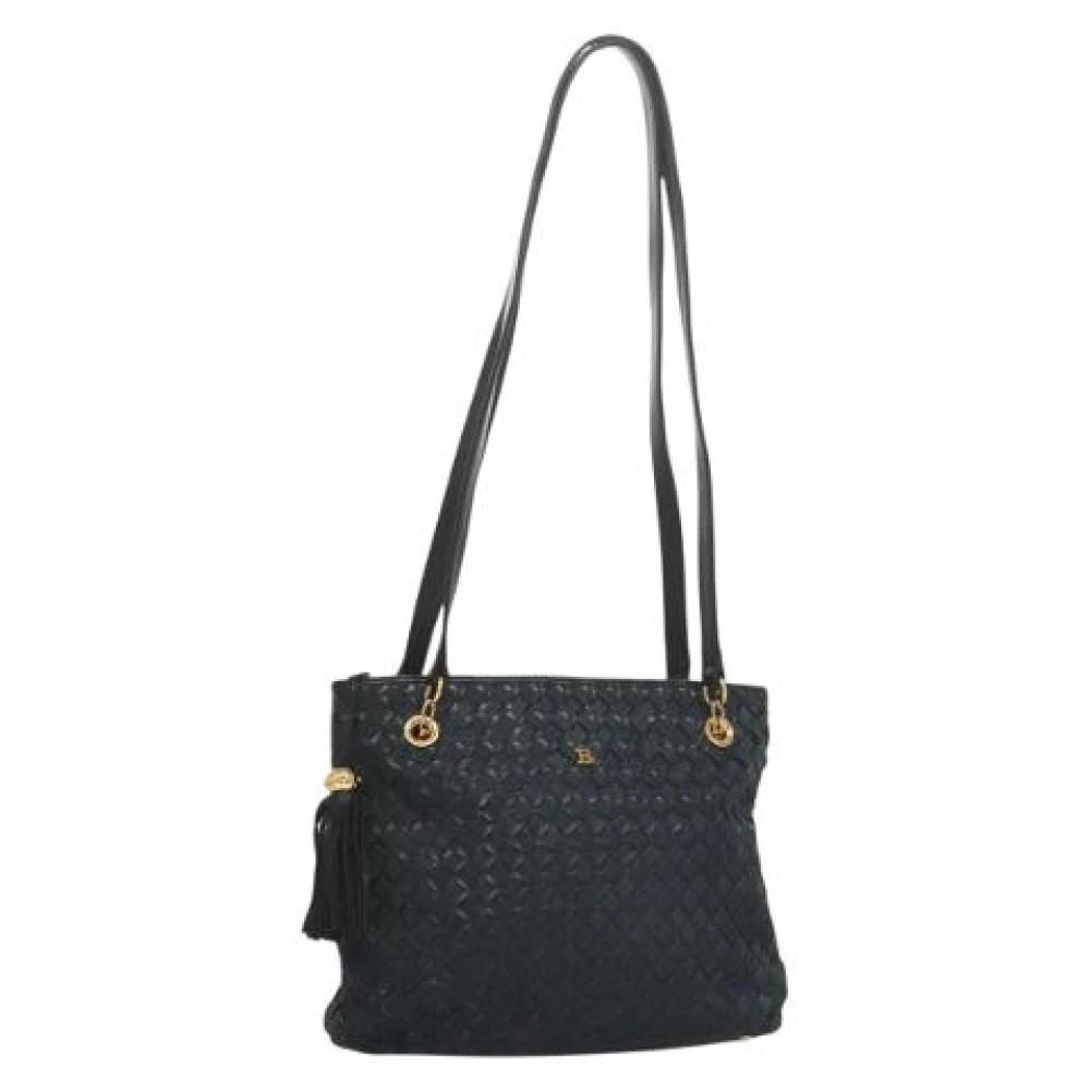 Bally Pre-owned Pre-owned Ruskind skuldertasker - Vintage - Dame - Blå - ONE SIZE - Uld