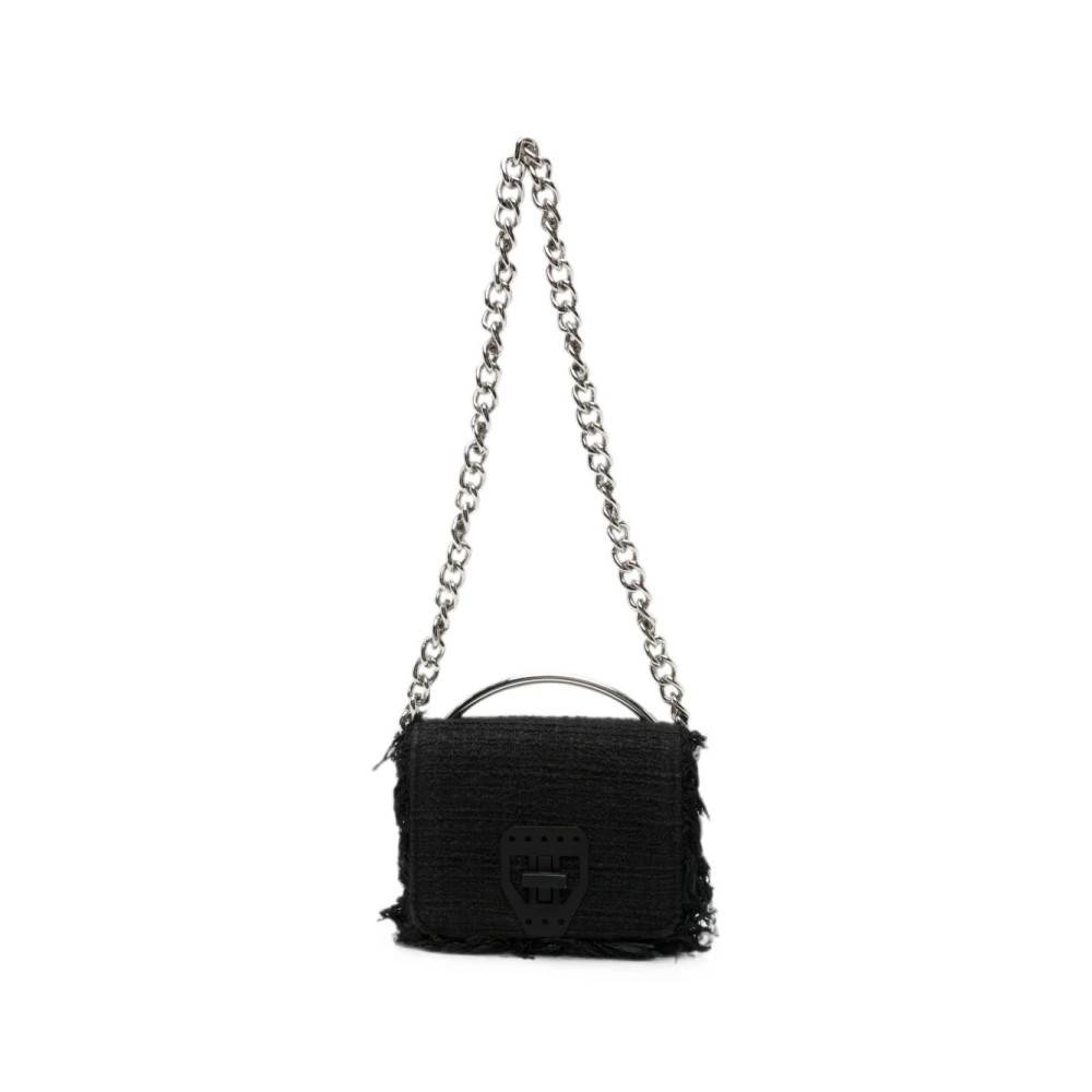 MSGM Bouclé Foldover Håndtaske - Tasker - Dame - Sort - ONE SIZE - Uld