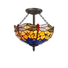 Lumiere Loddiswell 3 Light Semi Ceiling in Aged Antique Brass With 40c