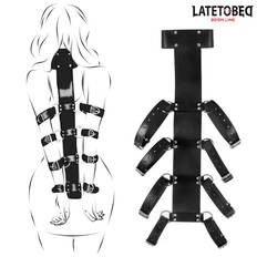LateToBed BDSM Line Behind Back Adjustable Harness Black - svart