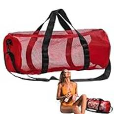 Teksome Scuba Gear Bag för resor, Snorkel Mesh Dykväska - Dykväska för Scuba,Extra stor cylindrig nätväska med dragkedja, hopfällbar bärbar vattentät väska för snorkling, spjutfiske, fridykning