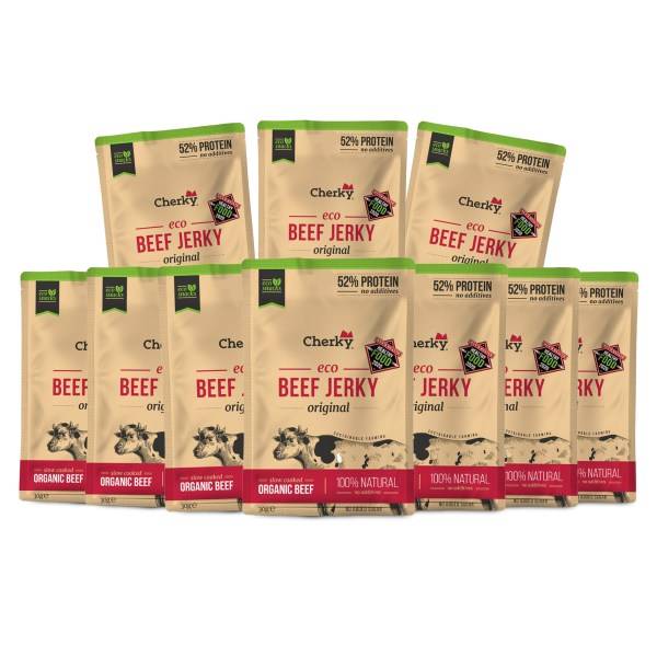 Cherky Foods Beef Jerky Eco, Original, 10-pak