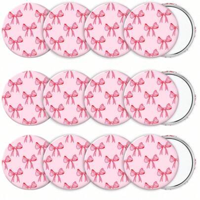 1/3/5/10 st. rosa rosett kompakt spegel bulk 2,76 tum bärbar rund ficka sminkspegel estetisk preppy present till kvinnor mamma shower brud möhippa dek - Multifärgad (10 st,1 st,3 st,5 st)