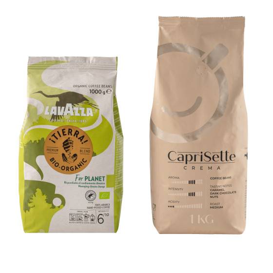 Coffee beans set Lavazza ¡Tierra! For Planet Bio + Caprisette Crema, 2 kg