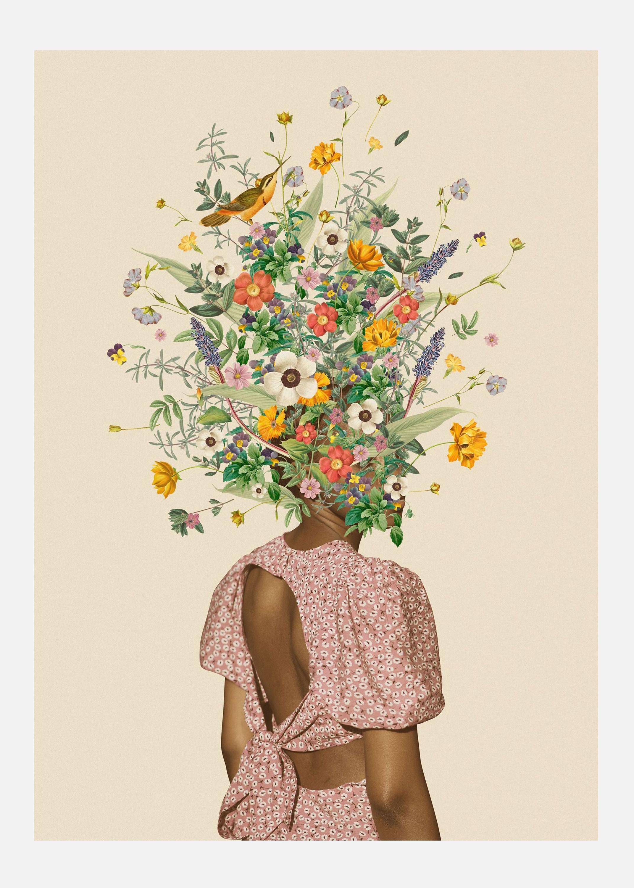 Wildflower Bouquet Canvastavla (100x140 cm)