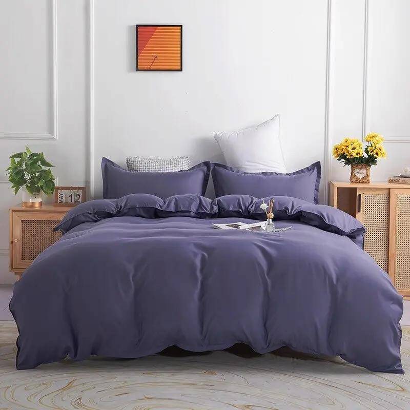 Påslakan i polycotton i grålila, 180 x 220 cm
