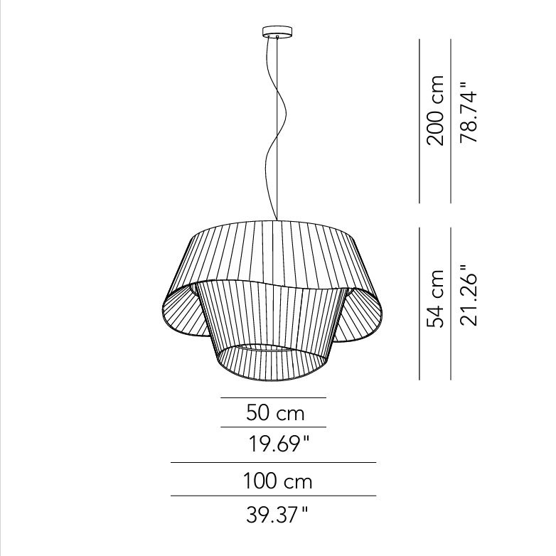 Cocó pendel Modu Luce - 100 cm 1 x 23W LED 2700K 3628lm No dim