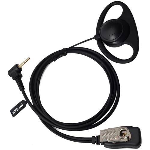 HYS D-formad 2,5 mm öronsnäcka med Mic Walkie Talkie headset kompatibel med Motorola Talkabout TLKR T6 T60 T82 T82 Extreme T92 tvåvägsradio (1)