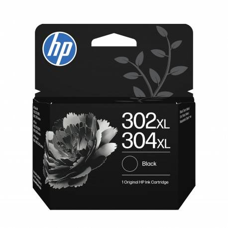 HP 302XL/304XL Black Original Ink Crtg Sort 300 sider Blæk