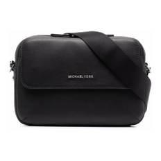 Michael Kors, Taske, Herre, Sort, ONE SIZE, Læder, Afslappet Messenger Taske i Sort Læder