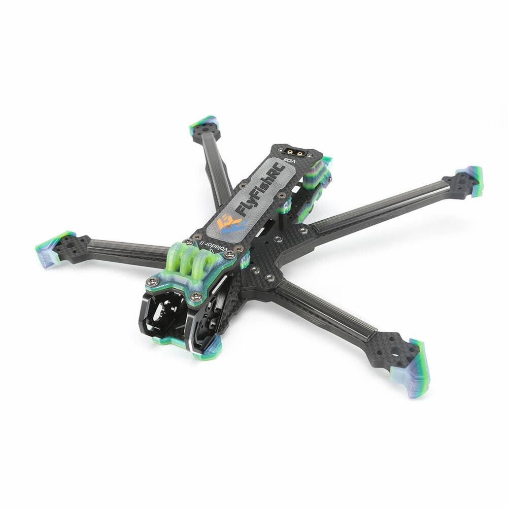 FlyFishRC Volador II VX6 / VD6 V2 T700 Carbon Fiber 6 tums Deadcat Freestyle Frame Kit Support DJI O3 Air-enhet för RC D