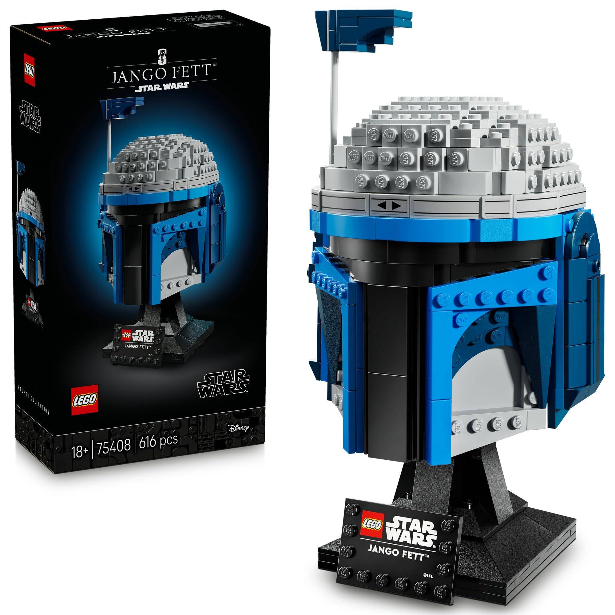 LEGO Star Wars Jango Fett™ Helmet Toy, Birthday Gift, Building Blocks, Space Figure, 75408