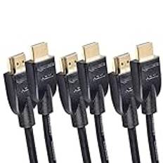 Amazon Basics 4K-HDMI-Kabel, 3 m, 18 Gbit/s Highspeed mit Ethernet, 4K@60Hz, 3 Stück, 2160p, Schwarz