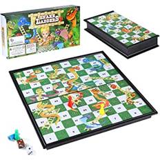 Diealles Shine Snakes and Ladders, ormar och stegar brädspel traditionella barnlekar, traditionellt ledarspel